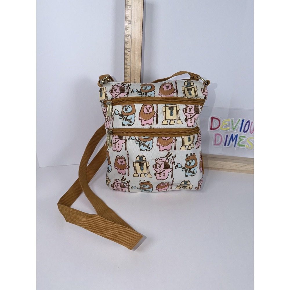 Loungefly Star Wars Pastel Ewok All Over Print Crossbody Purse Nylon Bag - Picture 2 of 4